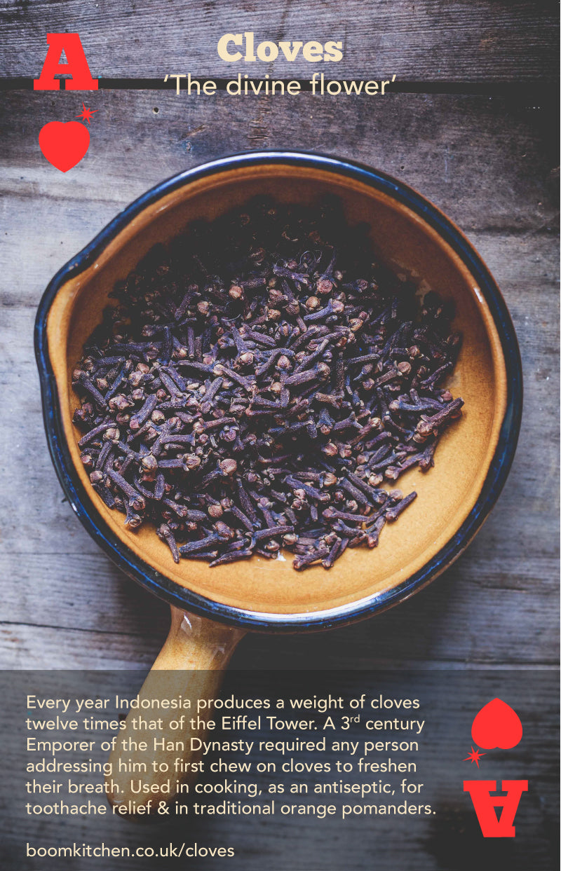 Boom Kitchen Cloves Playing Card - useful info about the clove