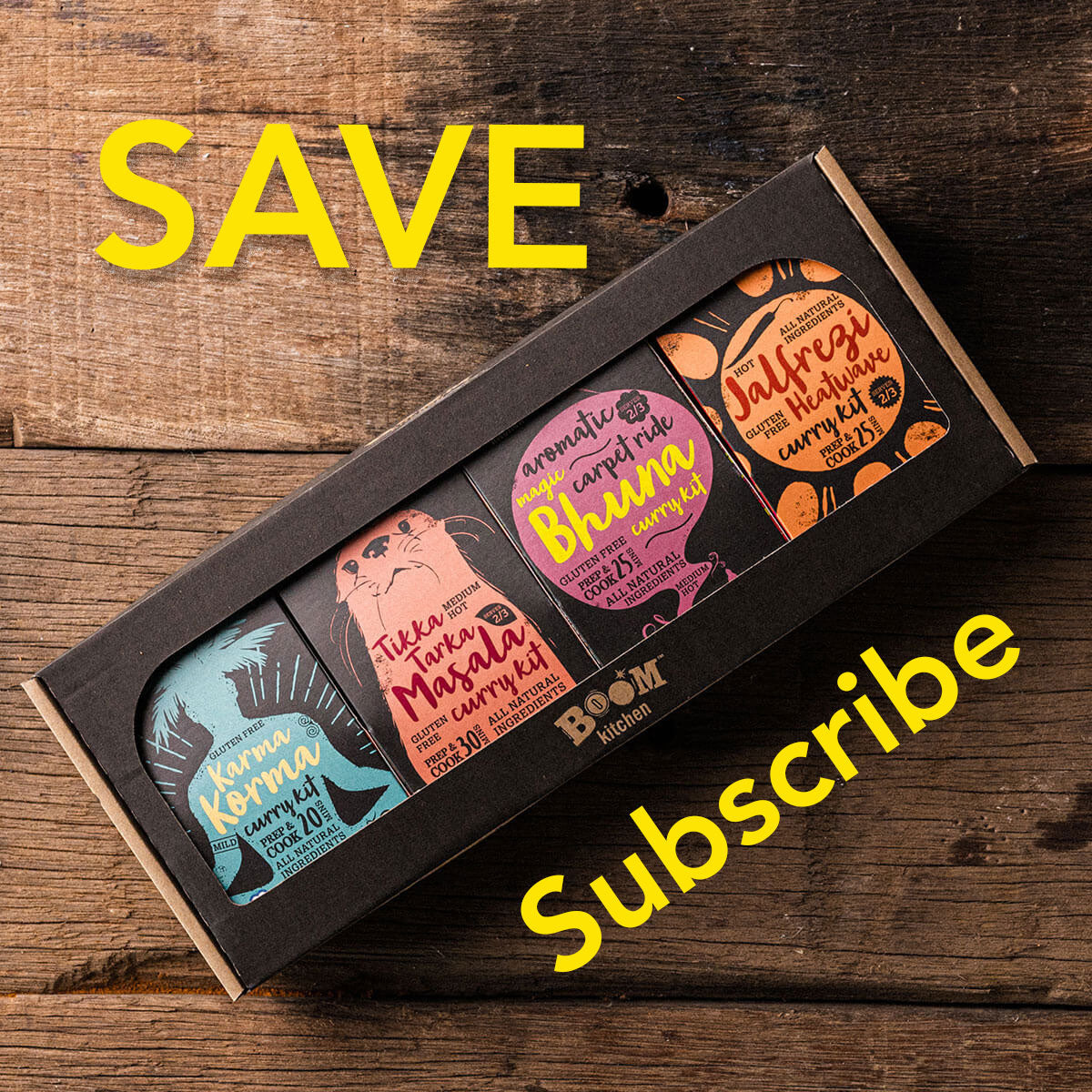 Boom Kitchen Subscription Box 4 Curry Recipe Kits Edit alt text