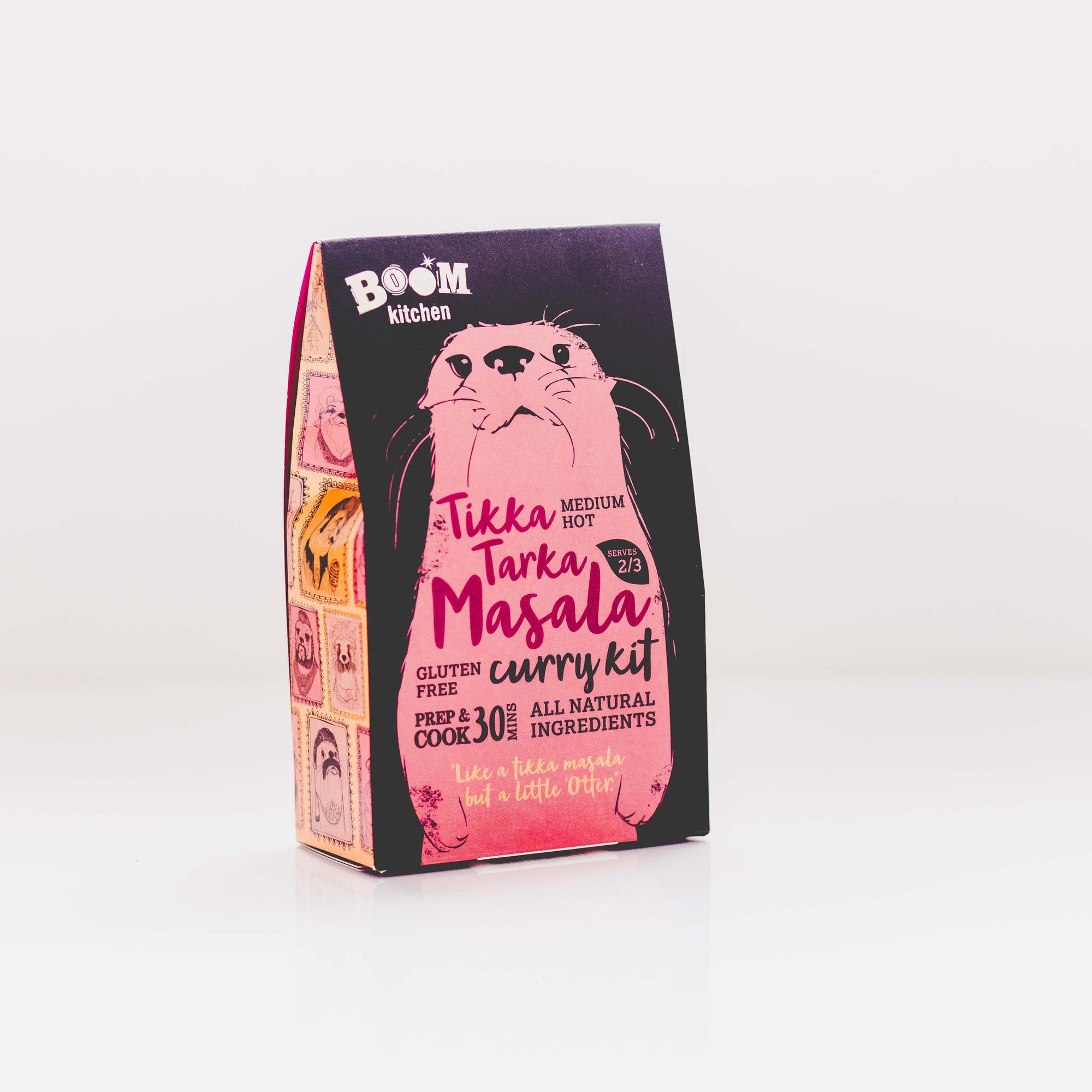 Boom Kitchen's Tikka Tarka Masala curry kit on a plain background